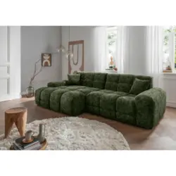 Ecksofa Bosco Dunkelgr&uuml;n S: 152x301 cm