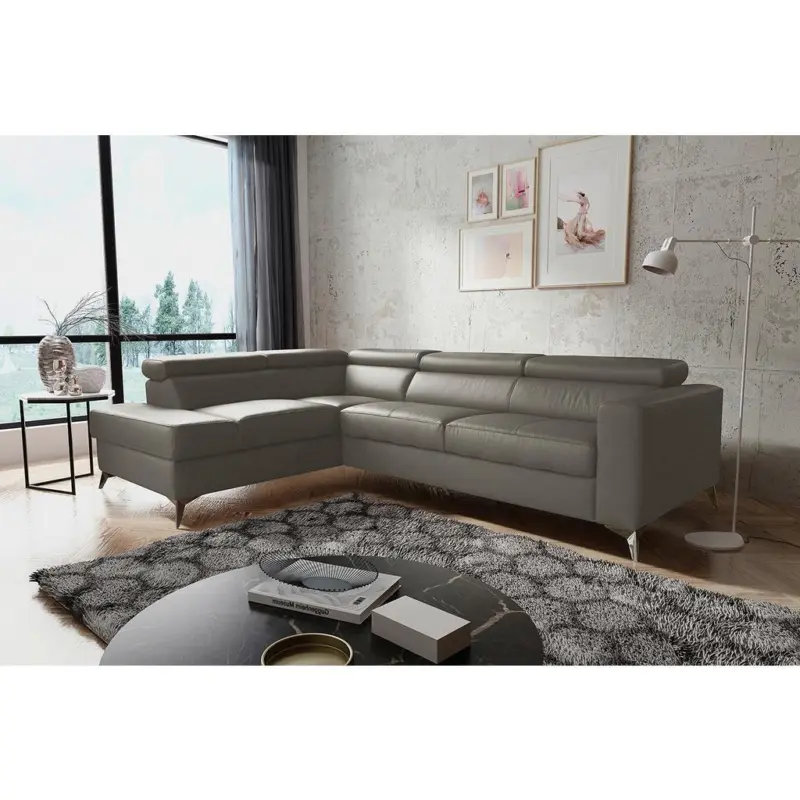 Ecksofa Mondo Schlammfarben S: 208x286 cm