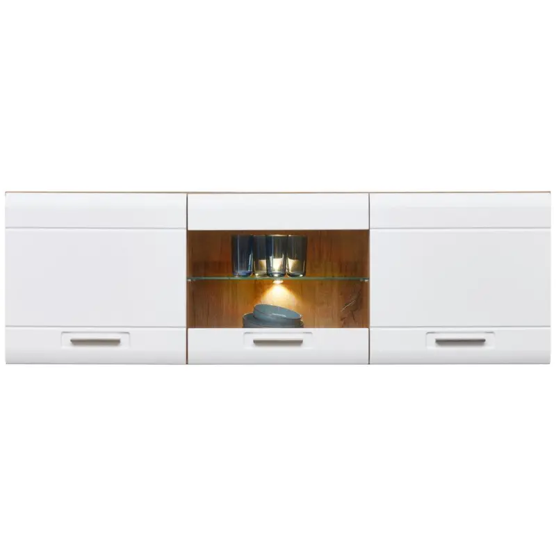 H&auml;ngevitrine Auris B: 164,3 cm Eiche Dekor/Wei&szlig;