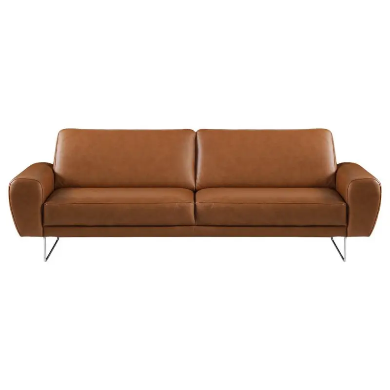 Ecksofa Spring Cognac Chrom B: 207 cm
