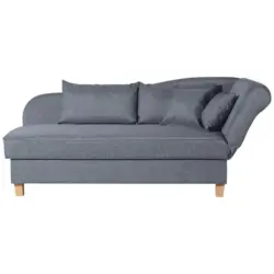 Recamiere Selma Blau rechts mit Bettkasten+Schlaffunktion