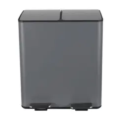 Treteimer Aliya 40L Dunkelgrau Metall LBH: 45x30x51 cm