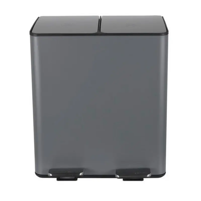 Treteimer Aliya 40L Dunkelgrau Metall LBH: 45x30x51 cm