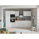 M&ouml;belix Einbauk&uuml;che K&uuml;chenblock M&ouml;belix Turin Wei&szlig;/Eiche Dekor B: 330 cm