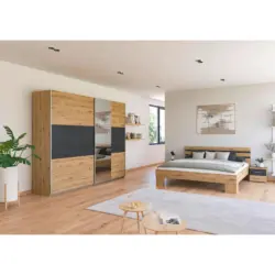 Schlafzimmer-Set Foster 4-Teilig Grau/Eiche Artisan