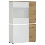 M&ouml;belix Vitrine Luci Wei&szlig; Eiche Artisan/Wei&szlig; B: 90,4 cm