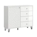 M&ouml;belix Highboard Prisma Wei&szlig; Hochglanz B: 110 cm