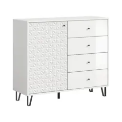 Highboard Prisma Wei&szlig; Hochglanz B: 110 cm