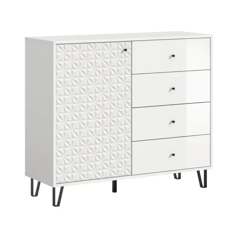 Highboard Prisma Wei&szlig; Hochglanz B: 110 cm