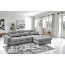 Ecksofa Bonito Grau, Schenkel: 255x176 cm