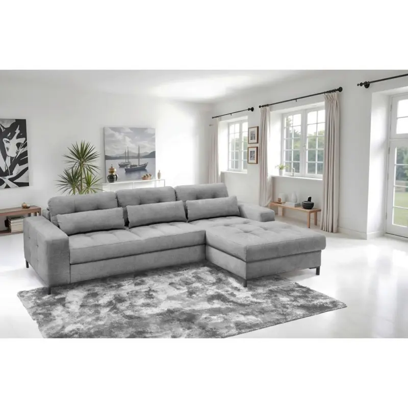 Ecksofa Bonito Grau, Schenkel: 255x176 cm