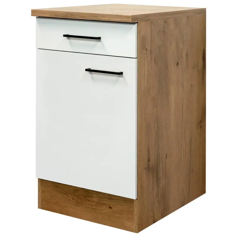 K&uuml;chenunterschrank Avila Eichefarben/Magnolie B: 50 cm