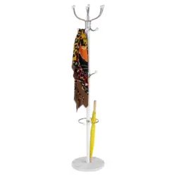 Kleiderst&auml;nder Mecki Wei&szlig; Haken + Schirmhalter H: 176 cm