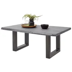 Couchtisch Holz massiv Cartagena Grau/Nickelfarben
