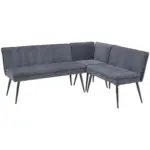 M&ouml;belix Eckbank Grau Leinenoptik Polyester Aleks 195x157 cm