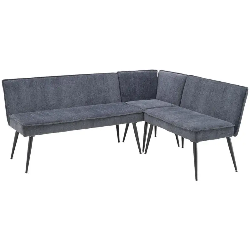 Eckbank Grau Leinenoptik Polyester Aleks 195x157 cm