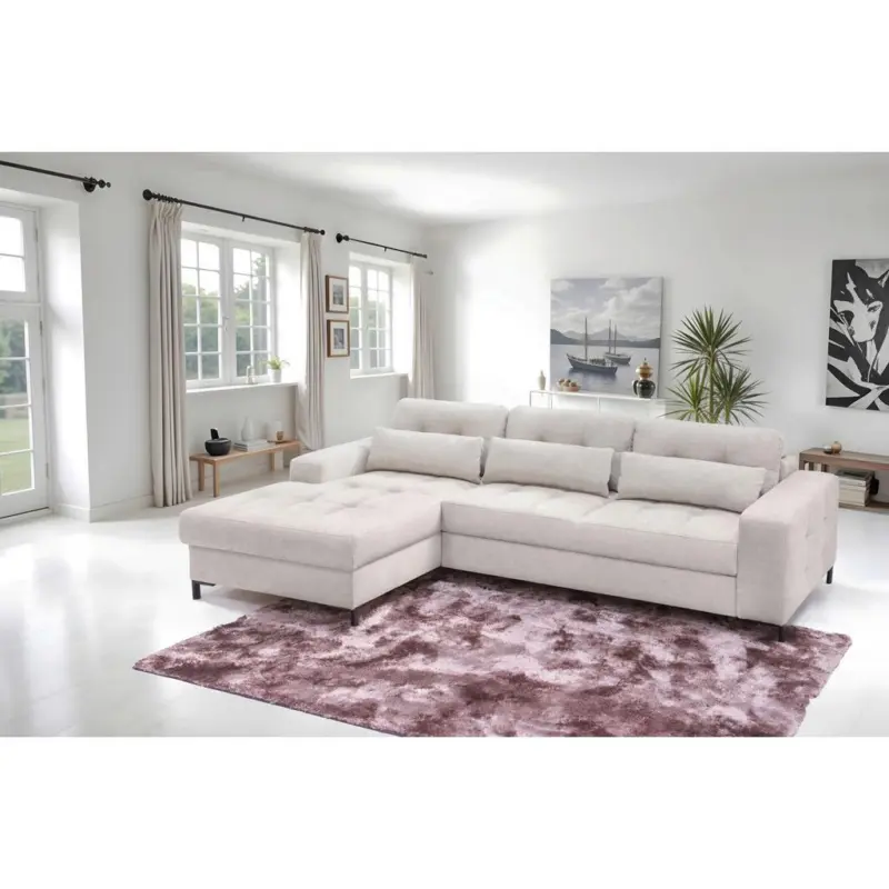 Ecksofa Bonito Beige, Schenkel: 176x255 cm