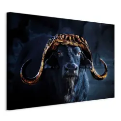 Leinwandbild Horns Goldfarben Dunkelblau B: 90 cm