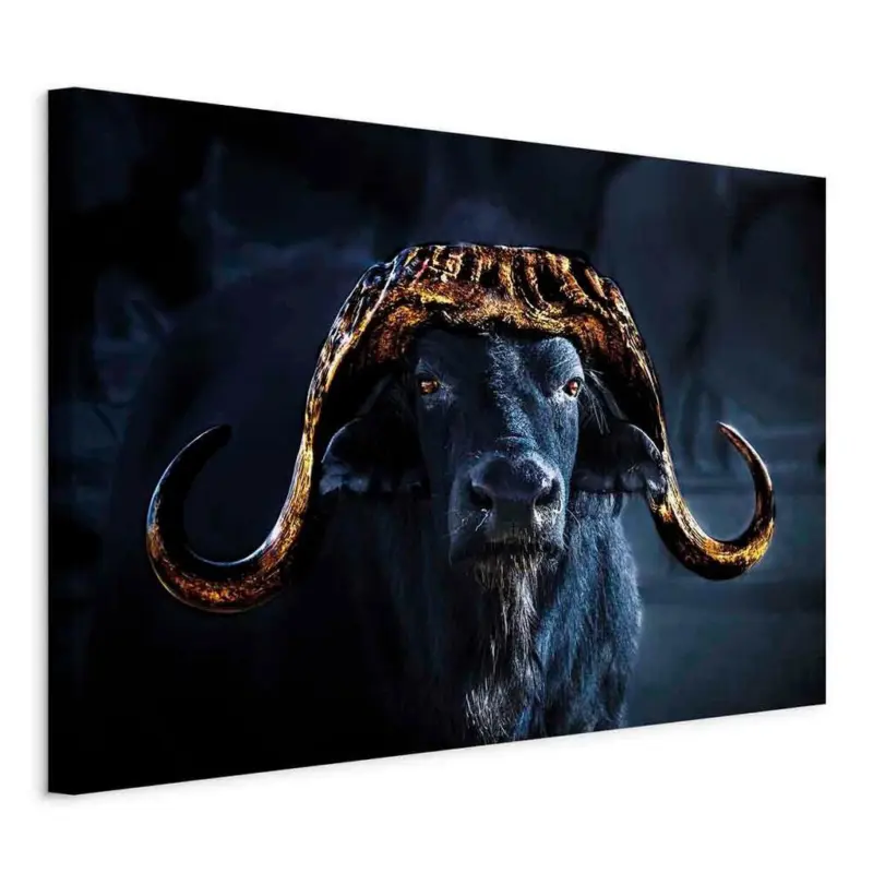 Leinwandbild Horns Goldfarben Dunkelblau B: 90 cm