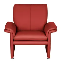 Sessel Comodo Echtleder rot B: 93 cm