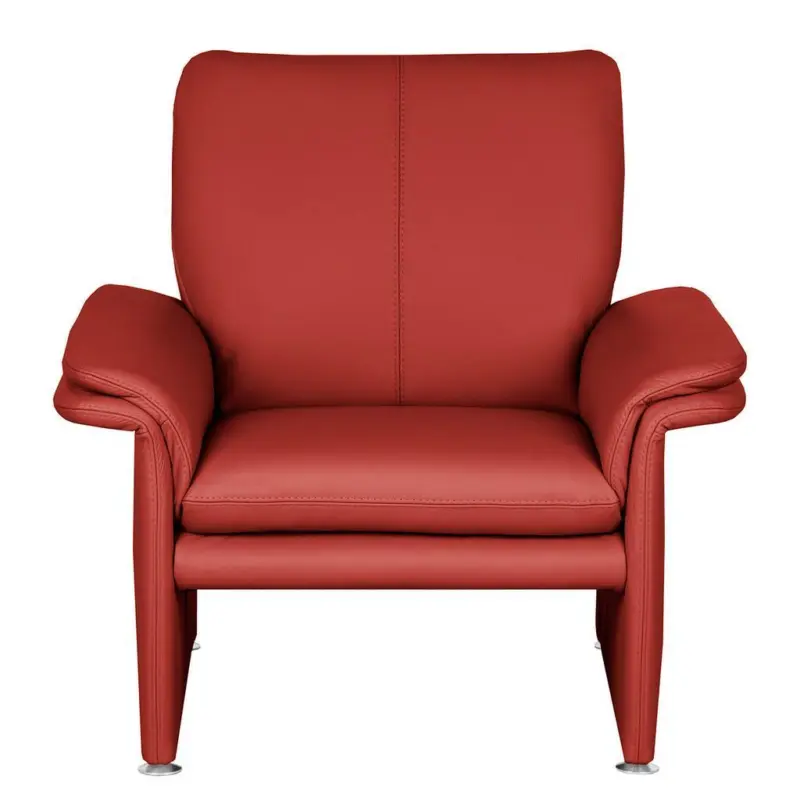 Sessel Comodo Echtleder rot B: 93 cm