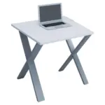M&ouml;belix Schreibtisch Lona Silberfarben/Wei&szlig; B: 80 cm