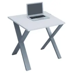 Schreibtisch Lona Silberfarben/Wei&szlig; B: 80 cm