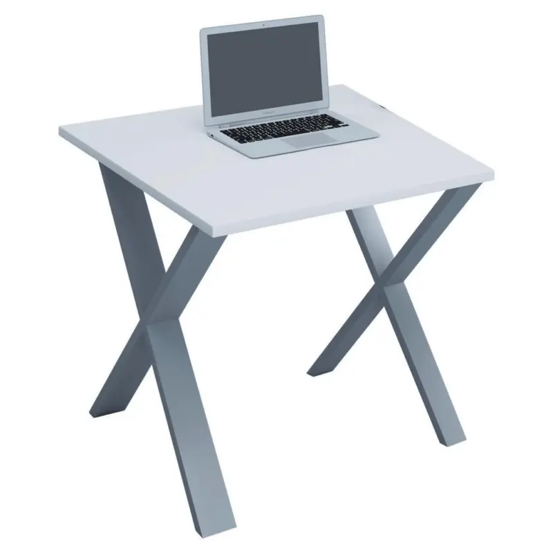 Schreibtisch Lona Silberfarben/Wei&szlig; B: 80 cm