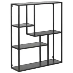 Wandregal Dekor Seaford B: 75 cm Schwarz