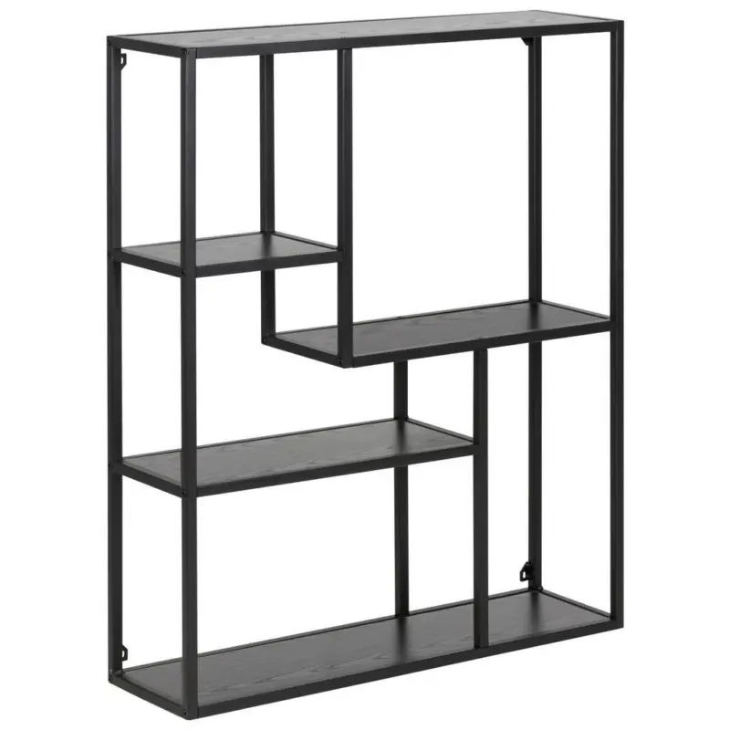 Wandregal Dekor Seaford B: 75 cm Schwarz