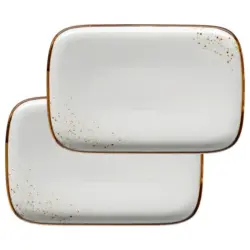 SERVIERPLATTEN-SET Pintar Blau/Beige, 2-teilig