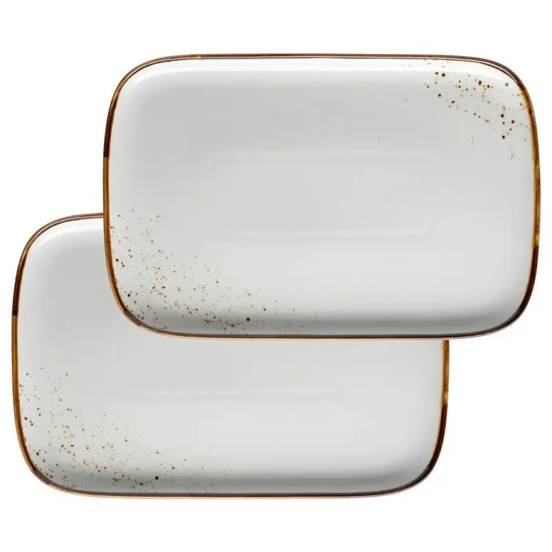 SERVIERPLATTEN-SET Pintar Blau/Beige, 2-teilig