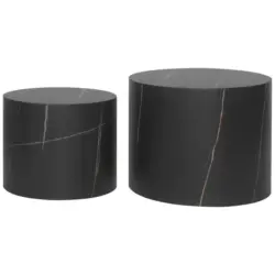 BEISTELLTISCHSET Kairo Schwarz 2-teilig