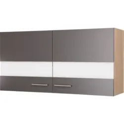 K&Uuml;CHENOBERSCHRANK Merle Grau/Eiche Dekor B:110cm