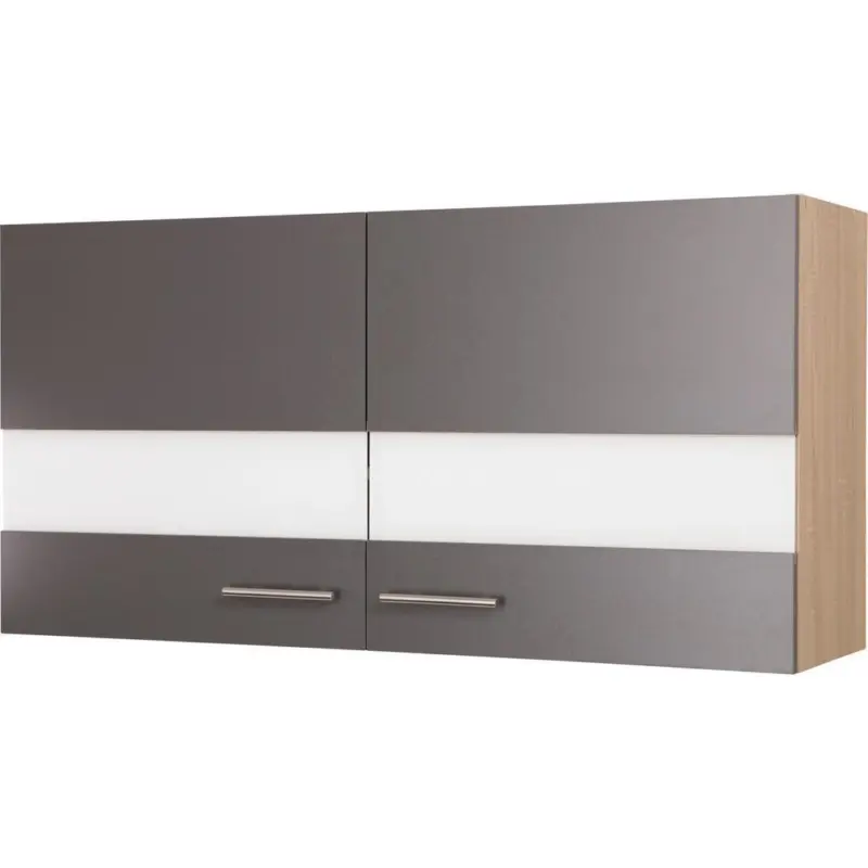K&Uuml;CHENOBERSCHRANK Merle Grau/Eiche Dekor B:110cm