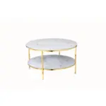 M&ouml;belix Couchtisch Wei&szlig;/Goldfarben D: 80 cm