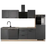 M&ouml;belix K&uuml;chenleerblock Romeo Eiche/Anthrazit B: 280 cm