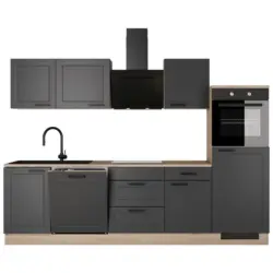 K&uuml;chenleerblock Romeo Eiche/Anthrazit B: 280 cm