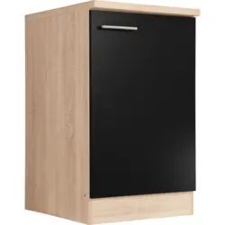 Sp&uuml;lenunterschrank Merle Schwarz, Eiche Dekor B: 50 cm