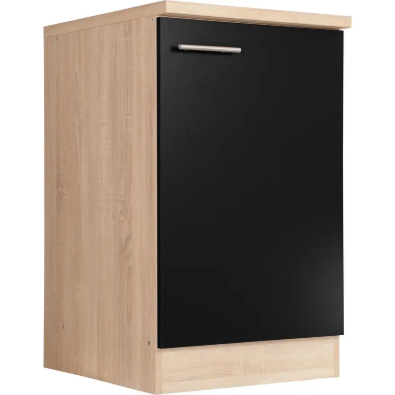 Sp&uuml;lenunterschrank Merle Schwarz, Eiche Dekor B: 50 cm