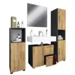 M&ouml;belix Badm&ouml;bel-Set 3--Teilig. Flandu 123 cm Eiche Dekor