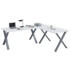 Eckschreibtisch Lona Wei&szlig; B: 80 cm