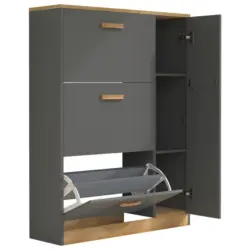 SCHUHSCHRANK Halom Anthrazit/Honigeiche