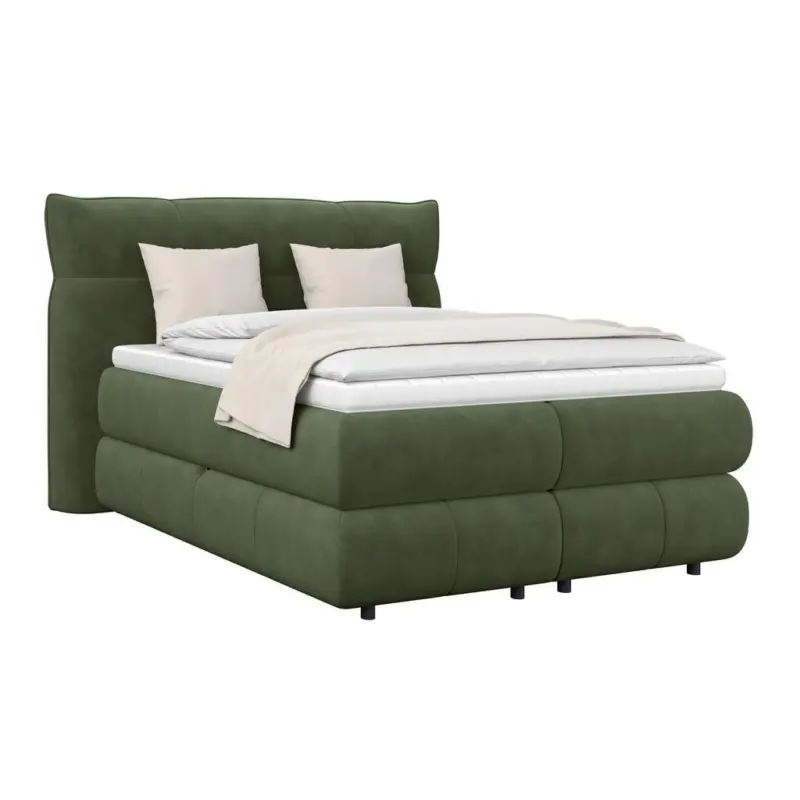 Boxspringbett Carmelo Dunkelgr&uuml;n 140x200 cm H5