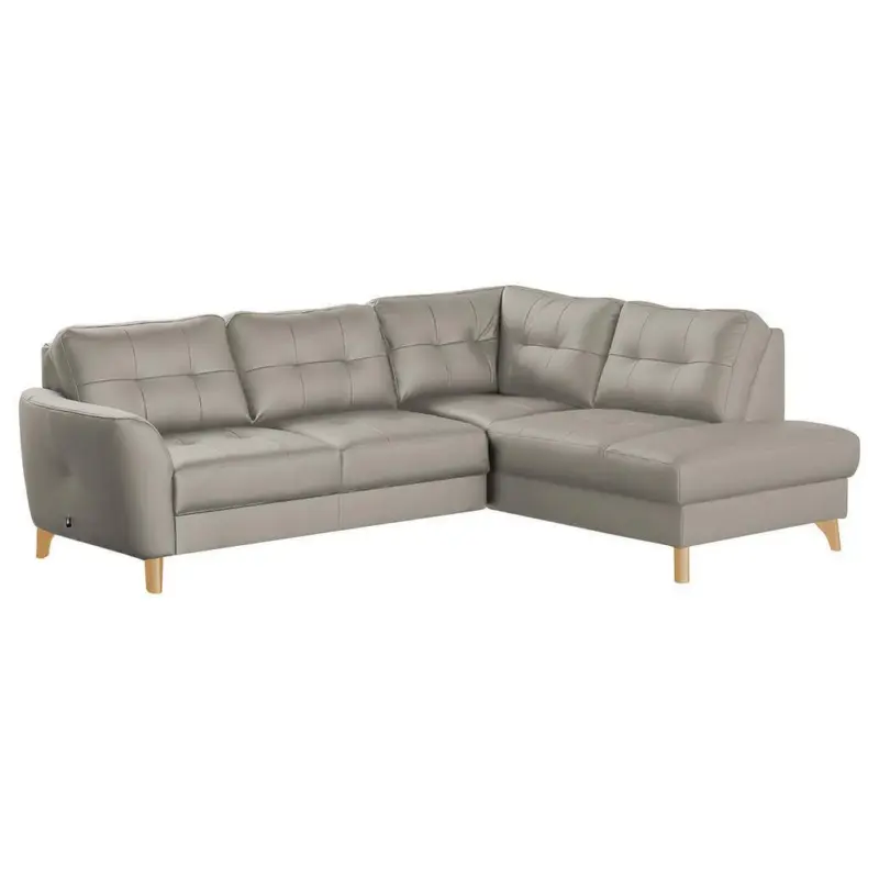 Ecksofa Nordic Platinfarben S: 236x190 cm