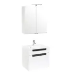 M&ouml;belix Badm&ouml;bel-Set 3--Teilig. inkl. LED Siena B: 60cm, Wei&szlig;+Anthrazit