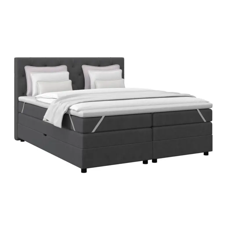 Boxspringbett ELIO Graphitfarben 160x200 cm H3