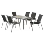 M&ouml;belix Gartenm&ouml;bel Set 7--Teilig. Amalfi aus Metall/Textil