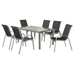 Gartenm&ouml;bel Set 7--Teilig. Amalfi aus Metall/Textil