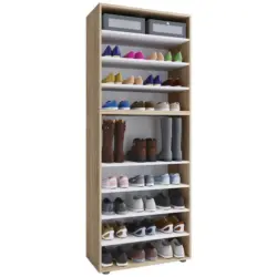 Schuhregal Lona XXL 9 Ablagen Eiche Dekor H: 183 cm
